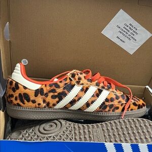Adidas SAMBA OG W Leopard Print Sneakers - Orange and White
